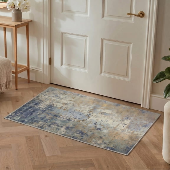 KUETH 2'X3' Area Rugs Machine Washable Rugs for Living Room, Non Slip Flat Pile Rug with Rubber Backing, Rug for Entryway Bedroom Dining Room Home Office