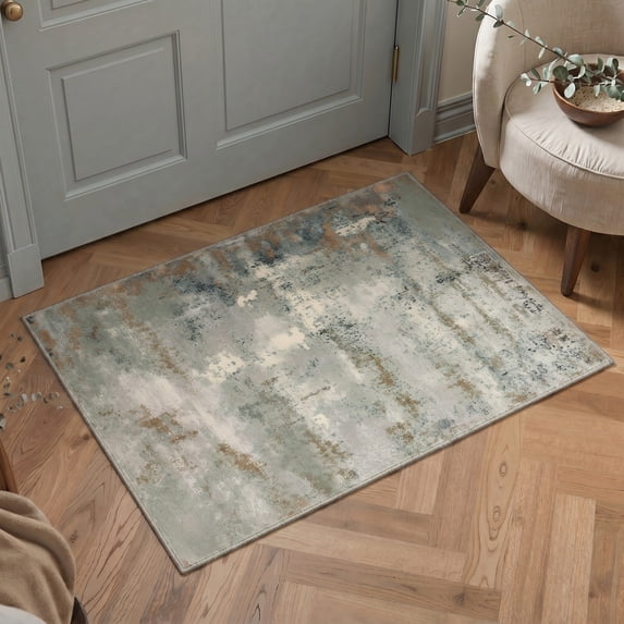 KUETH 2'X3' Area Rugs Machine Washable Rugs for Living Room, Non Slip Flat Pile Rug with Rubber Backing, Rug for Entryway Bedroom Dining Room Home Office