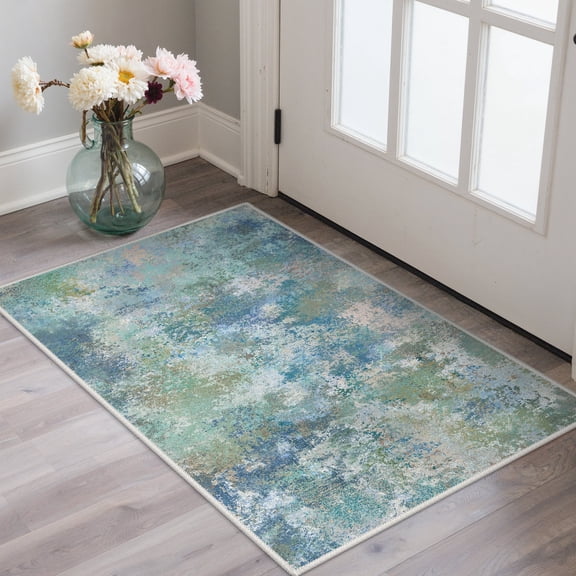 KUETH 2X3 Area Rugs Machine Washable Rugs for Living Room, Non Slip Throw Rug with Rubber Backing, Rug for Entryway、Bedroom、Kitchen、Floor and Dining Room