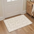 thumbnail image 1 of KUETH 2X3 Machine Washable Entryway Rug, Low Pile Non-Slip Backing Door Mat for Entryway and Indoor Entrance, Pet-Friendly Vintage Floral Rug, Beige, 1 of 6