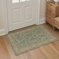 thumbnail image 1 of KUETH 2X3 Machine Washable Entryway Rug, Low Pile Non-Slip Backing Door Mat for Entryway and Indoor Entrance, Pet-Friendly Vintage Floral Rug, Green, 1 of 6