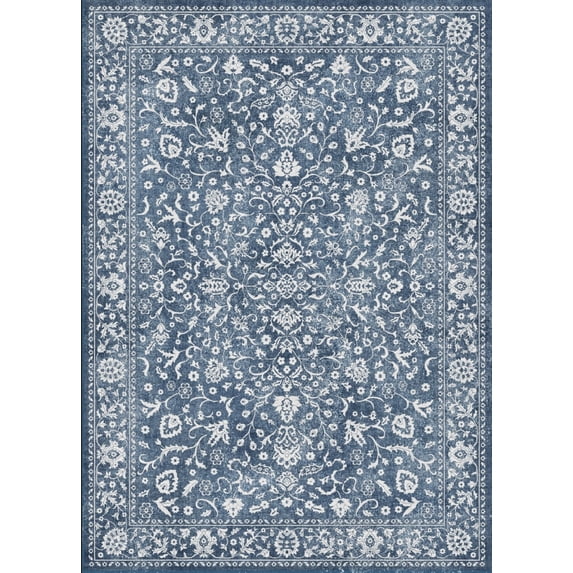 KUETH 2X3 Vintage Area Rugs Machine Washable Rugs for Living Room, Non Slip Flat Pile Rug with Rubber Backing, Boho Rug for Entryway Bedroom Dining Room Home Office