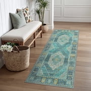 DEORAB 2X5 Runner Rug Machine Washable, Kitchen Runner Rug for Floor and Hallway, Non Slip Throw Area Rug with Rubber Ba