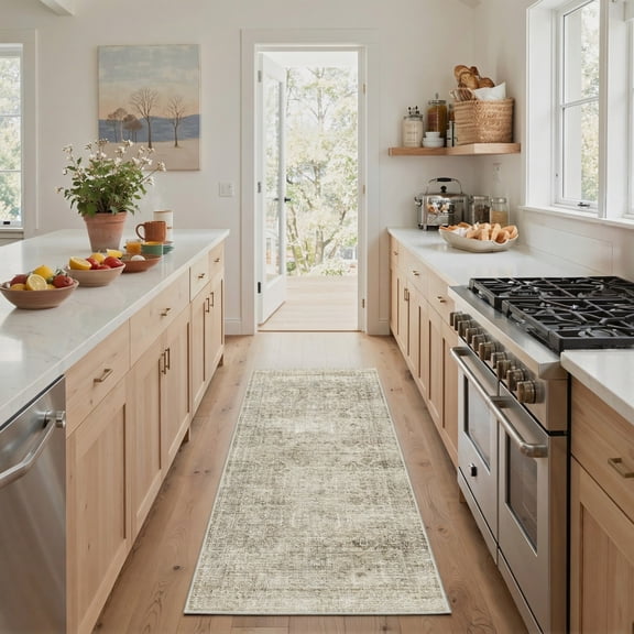 KUETH 2X7 Runner Rug Machine Washable, Kitchen Runner Rug for Floor and Hallway, Non Slip Throw Area Rug with Rubber Backing for Living Room、 Entryway、Bedroom and Dining Room