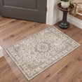 thumbnail image 1 of KUETH 2x3 Low Pile Persian Style Accent Rug, Machine Washable Soft Non Slip Backing Rug, Dusty Beige Rug for Entryway Bedroom, 1 of 5