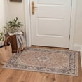 thumbnail image 1 of KUETH 2x3 Machine Washable Diamond Persian Accent Rug, Soft Low Pile Non Slip Backing Rug, Dusty Taupe Rug for Entryway Bedroom Kitchen, 1 of 4