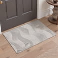 thumbnail image 1 of KUETH 2x3 Machine Washable Minimalist Accent Rug, Soft Low Pile Non Slip Backing Rug, Soft Greige Rug for Entryway Bedroom Kitchen, 1 of 5