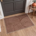 thumbnail image 1 of KUETH 2x3 Minimal Style Entryway Rug, Machine Washable Soft Low Pile Non Slip Backing Rug, Mocha Brown Accent Rug, 1 of 5