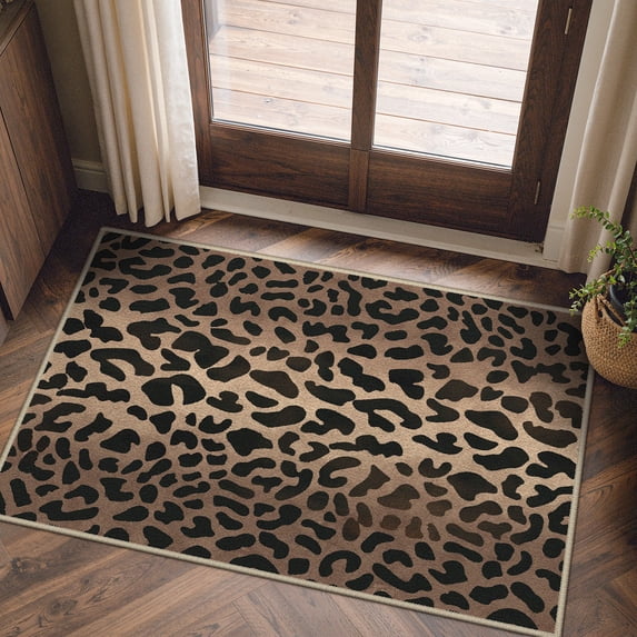 KUETH 2x3 Panthera Area Rugs Machine Washable Rugs for Living Room, Non Slip Flat Pile Rug with Rubber Backing, Modern Rug for Entryway Bedroom Dining Room Home Office