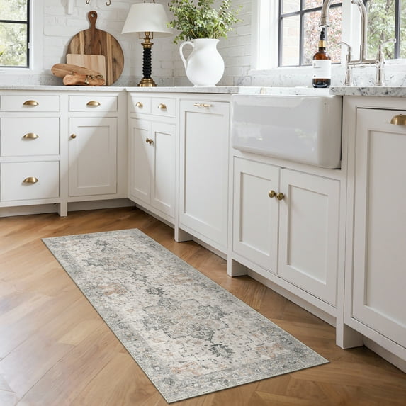KUETH 2x4 Area Rugs for Living Room, Non Slip Machine Washable Retro Rugs, Ultra-thin Print Rug for Bedroom, Dining Room, Home Office.