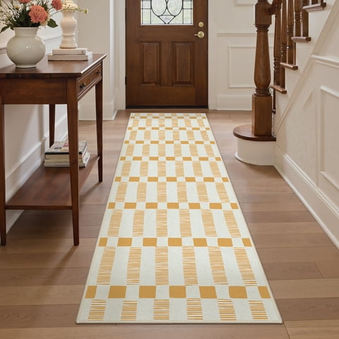 KUETH 2X7 Runner Rug Machine Washable, Kitchen Runner Rug for Floor and Hallway, Non Slip Throw Rug for Living Room、 Entryway、Bedroom and Dining Room