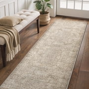 KUETH 2x7 Vintage Runner Rug Machine Washable, Kitchen Runner Rug for Floor and Hallway, Non Slip Flat Pile Area Rug with Rubber Backing for Entryway Bathroom B