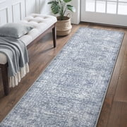 KUETH 2x7 Vintage Runner Rug Machine Washable, Kitchen Runner Rug for Floor and Hallway, Non Slip Flat Pile Area Rug with Rubber Backing for Entryway Bathroom B