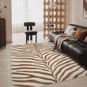 KUETH 2x7 Zebra Runner Rug Machine Washable, Kitchen Runner Rug for Floor and Hallway, Non Slip Flat Pile Area Rug with Rubber Backing for Entryway Bathroom Bed