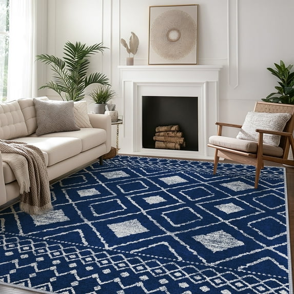 KUETH 3'x5' Area Rugs for Living Room, Non Slip Machine Washable Vintage Indoor Rug, Ultra Thin Chenille Print Rug for Bedroom Dining Room Home Office