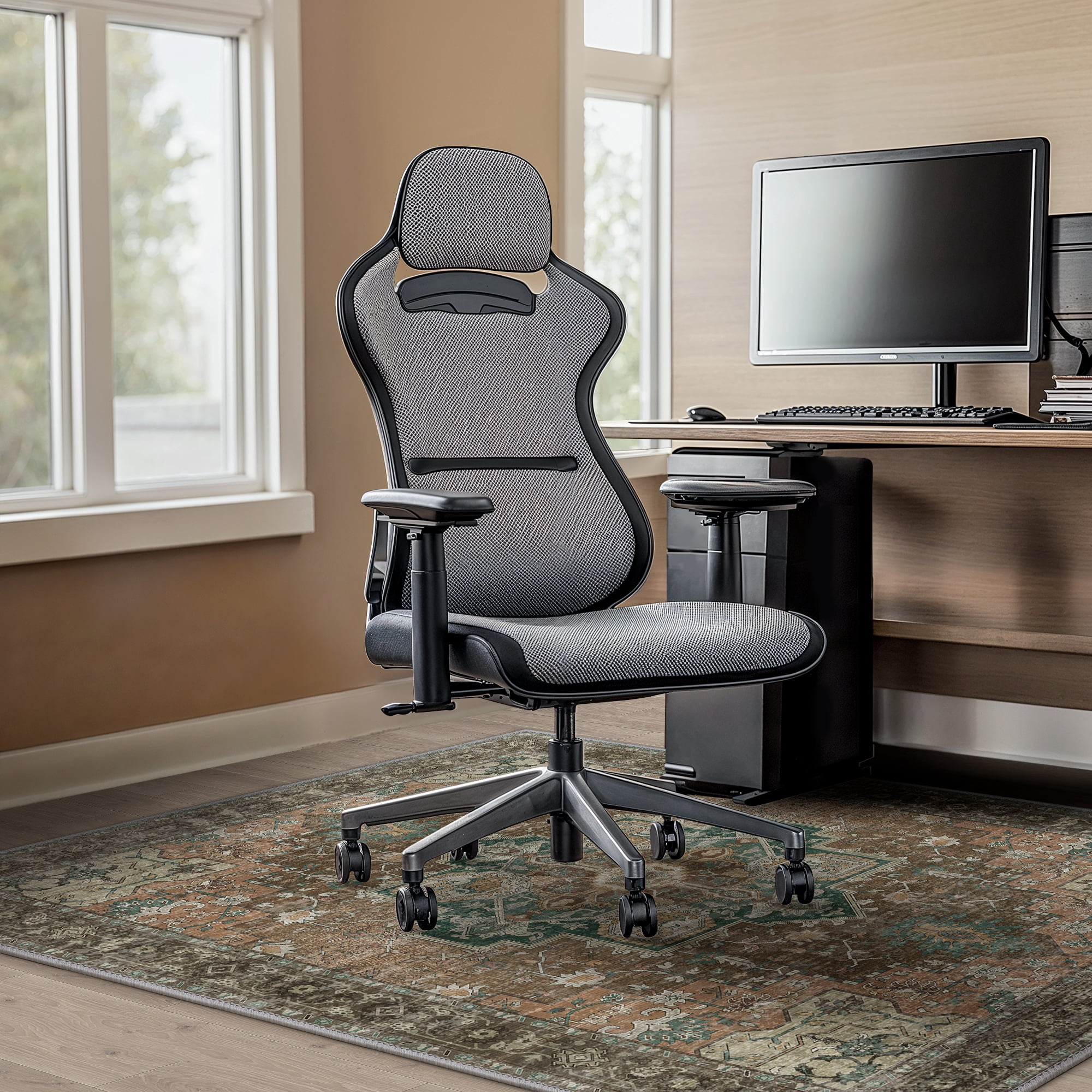KUETH 36''X48'' Protective Flooring Office Chair Mat for Hardwood Floor and Tile Floor, Heavy Duty Desk Chair Mat for Carpets, Anti Slip Office Floor Mats for Rolling Chairs, Low Pile Under Desk Rug