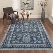 KUETH 3X5 Vintage Area Rugs Machine Washable Rugs for Living Room, Non Slip Flat Pile Rug with Rubber Backing, Boho Rug for Entryway Bedroom Dining Room Home Of