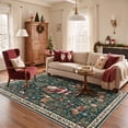 thumbnail image 1 of KUETH 4'x6' Christmas Machine Washable Area Rug, Non-Slip Rugs for Bedroom, Small Living Room and Dining Area, Green, 1 of 7