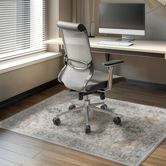 KUETH 48"X 60" Protective Flooring Office Chair Mat for Hardwood Floor and Tile Floor, Heavy Duty Desk Chair Mat for Carpets, Anti Slip Office Floor Mats for Rolling Chairs, Low Pile Under Desk Rug