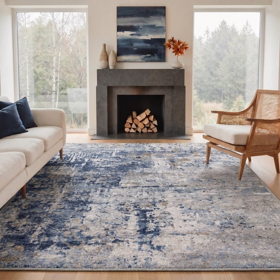 KUETH 5'X7' Area Rugs Machine Washable Rugs for Living Room, Non Slip Flat Pile Rug with Rubber Backing, Rug for Entryway Bedroom Dining Room Home Office