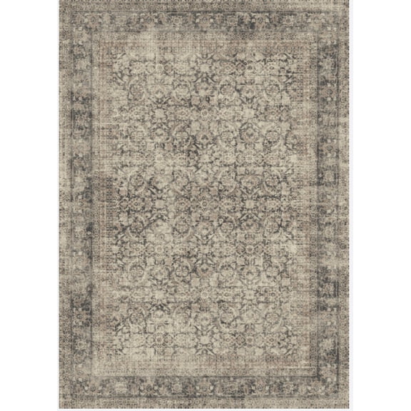 KUETH 5'X7' Vintage Area Rugs Machine Washable Rugs for Living Room, Non Slip Flat Pile Rug with Rubber Backing, Boho Rug for Entryway Bedroom Dining Room Home Office