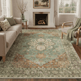 thumbnail image 1 of KUETH 5'X7' Vintage Area Rugs Machine Washable Rugs for Living Room, Non Slip Flat Pile Rug with Rubber Backing, Boho Rug for Entryway Bedroom Dining Room Home Office, 1 of 3