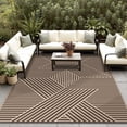 thumbnail image 1 of KUETH 5'x 8' Outdoor Rug Plastic Foldable Waterproof Outside Carpet UV Resistant Geometric Patio RV Deck Mat,COFFEE BEIGE, 1 of 6