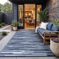 thumbnail image 1 of KUETH 5' x 8' Reversible Outdoor Rug Waterproof Foldable Plastic Camping Mat for Patio Yard Balcony RV, Blue & White, 1 of 7