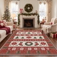 thumbnail image 1 of KUETH 5'x7' Christmas Machine Washable Area Rug, Non-Slip Rugs for Living Room, Bedroom and Dining Area, Beige, 1 of 7