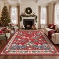 thumbnail image 1 of KUETH 5'x7' Christmas Machine Washable Area Rug, Non-Slip Rugs for Living Room, Bedroom and Dining Area, Red, 1 of 8