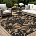 thumbnail image 1 of KUETH 5'x8' Outdoor Rug Waterproof Plastic Reversible Floral Patio Camping Outside Carpet,Black Brown, 1 of 6