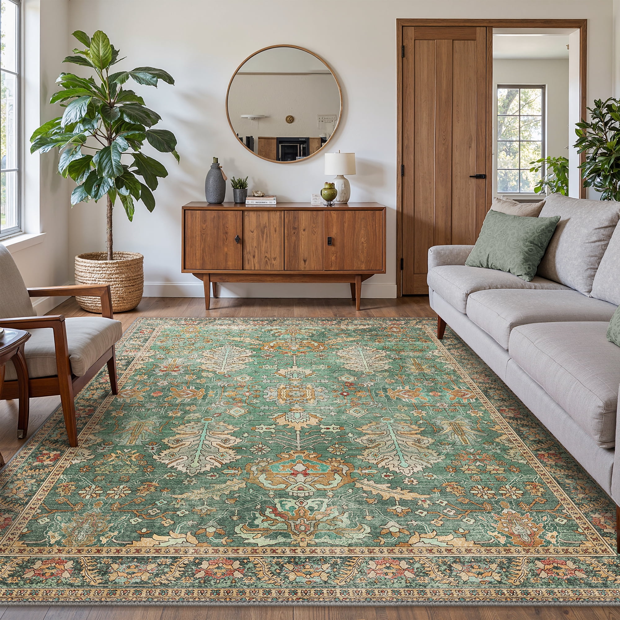 KUETH 5X7 Area Rugs Machine Washable Rugs for Living Room, Non Slip ...
