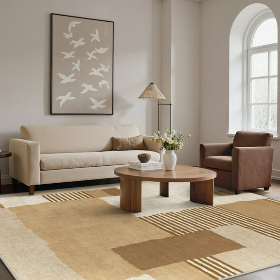 KUETH 5X7 Area Rugs Machine Washable Rugs for Living Room, Non Slip Throw Rug with Rubber Backing, Rug for Entryway、Bedroom、Kitchen、Floor and Dining Room