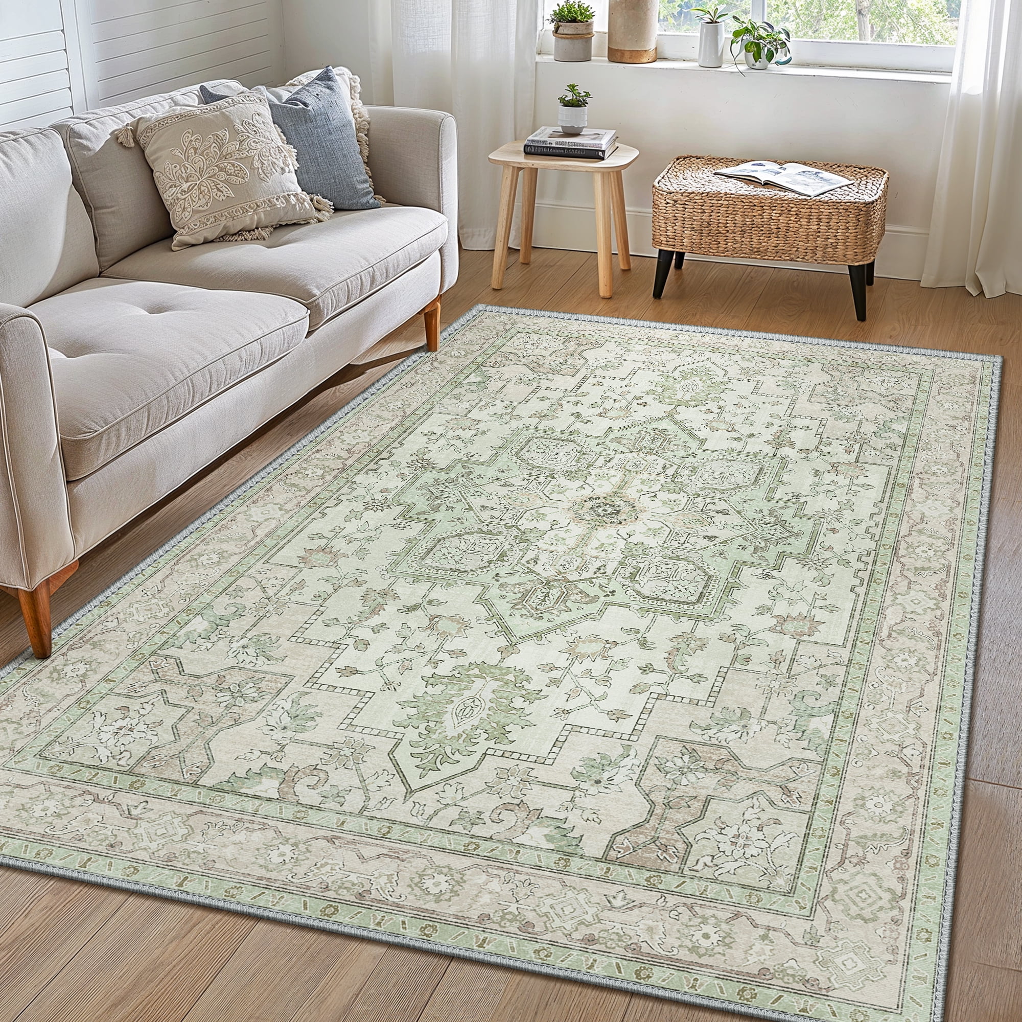 KUETH 5X7 Area Rugs for Living Room, Non Slip Machine