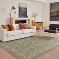 thumbnail image 1 of KUETH 5X7 Machine Washable Area Rug, Low Pile Non-Slip Backing Carpet for Living Room, Bedroom and Dining Room, Pet-Friendly Vintage Floral Medallion Rug, Green, 1 of 6