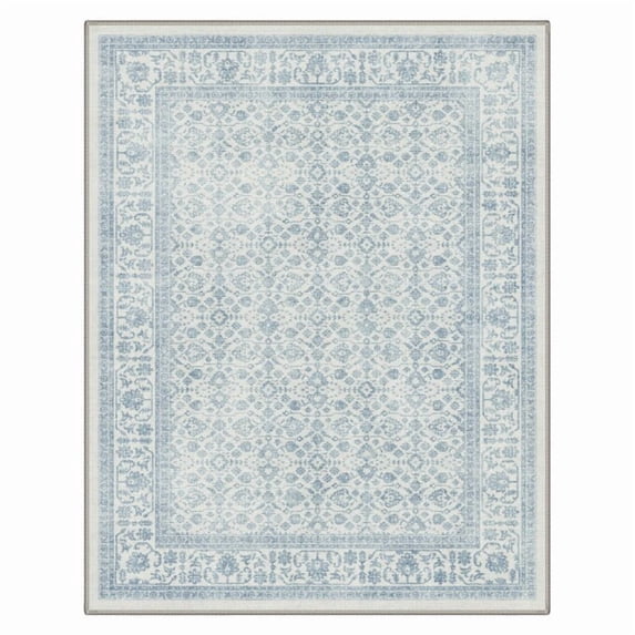 KUETH 5X7 Vintage Area Rugs Machine Washable Rugs for Living Room, Non Slip Flat Pile Rug with Rubber Backing, Boho Rug for Entryway Bedroom Dining Room Home Office
