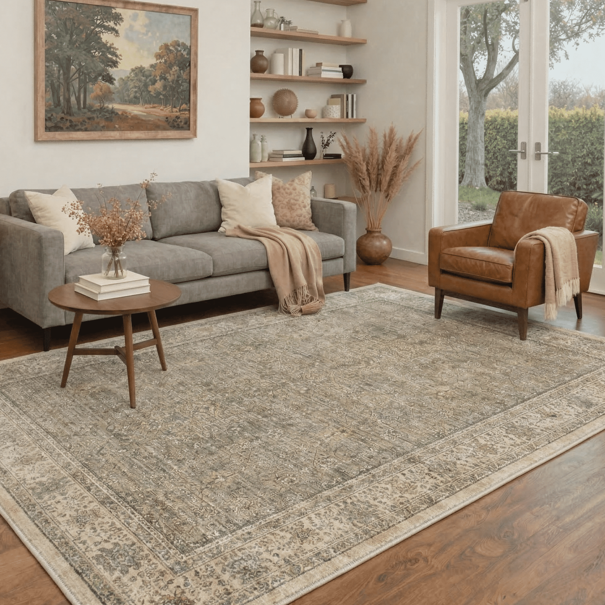 KUETH 5X7 Vintage Area Rugs Machine Washable Rugs for Living Room, Non ...