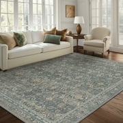 KUETH 5x7 Area Rugs for Living Room Bedroom, Machine Washable Stain Resistant Non-Shed Carpet,, Low Pile Mat with Non Sl