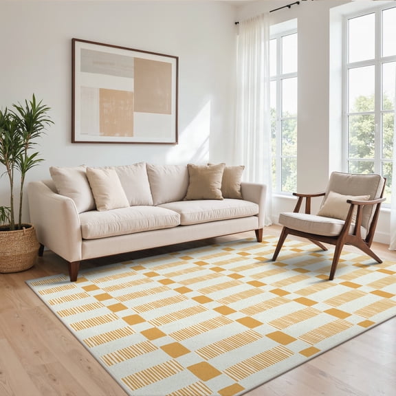 KUETH 5X7 Area Rugs Machine Washable Rugs for Living Room, Non Slip Throw Rug with Backing, Rug for Bedroom、Kitchen、Floor and Dining Room