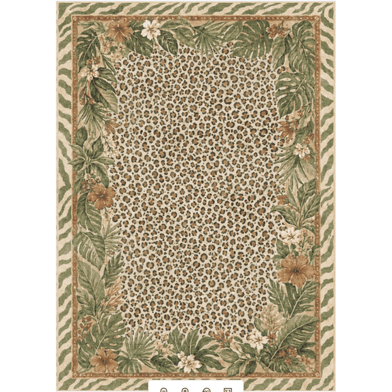 KUETH 5x7 Leopard Area Rugs Machine Washable Rugs for Living Room, Non Slip Flat Pile Rug with Rubber Backing, Modern Rug for Entryway Bedroom Dining Room Home Office