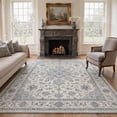 thumbnail image 1 of KUETH 5x7 Low Pile Diamond Persian Style Rug for Living Room, Machine Washable Soft Non Slip Backing Area Rug, Dusty Blue Rug for Bedroom Dining Room, 1 of 5