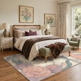 thumbnail image 1 of KUETH 5x7 Low Pile Flower Rug for Living Room, Machine Washable Soft Non Slip Backing Area Rug, Dusty Pastel Rug for Bedroom Dining Room, 1 of 4