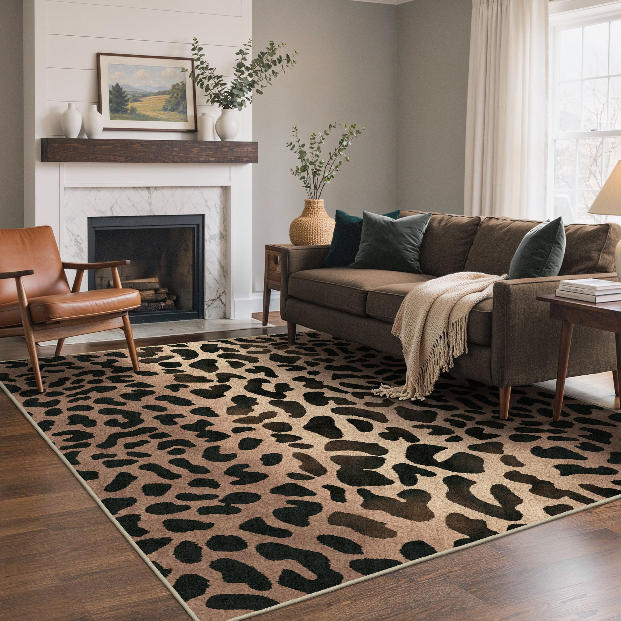KUETH 5x7 Panthera Area Rugs Machine Washable Rugs for Living Room, Non ...