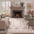 thumbnail image 1 of KUETH 5x7 Soft Botanical Rug for Living Room, Machine Washable Low Pile Non Slip Backing Area Rug, Dusty Rose Rug for Bedroom Dining, 1 of 5