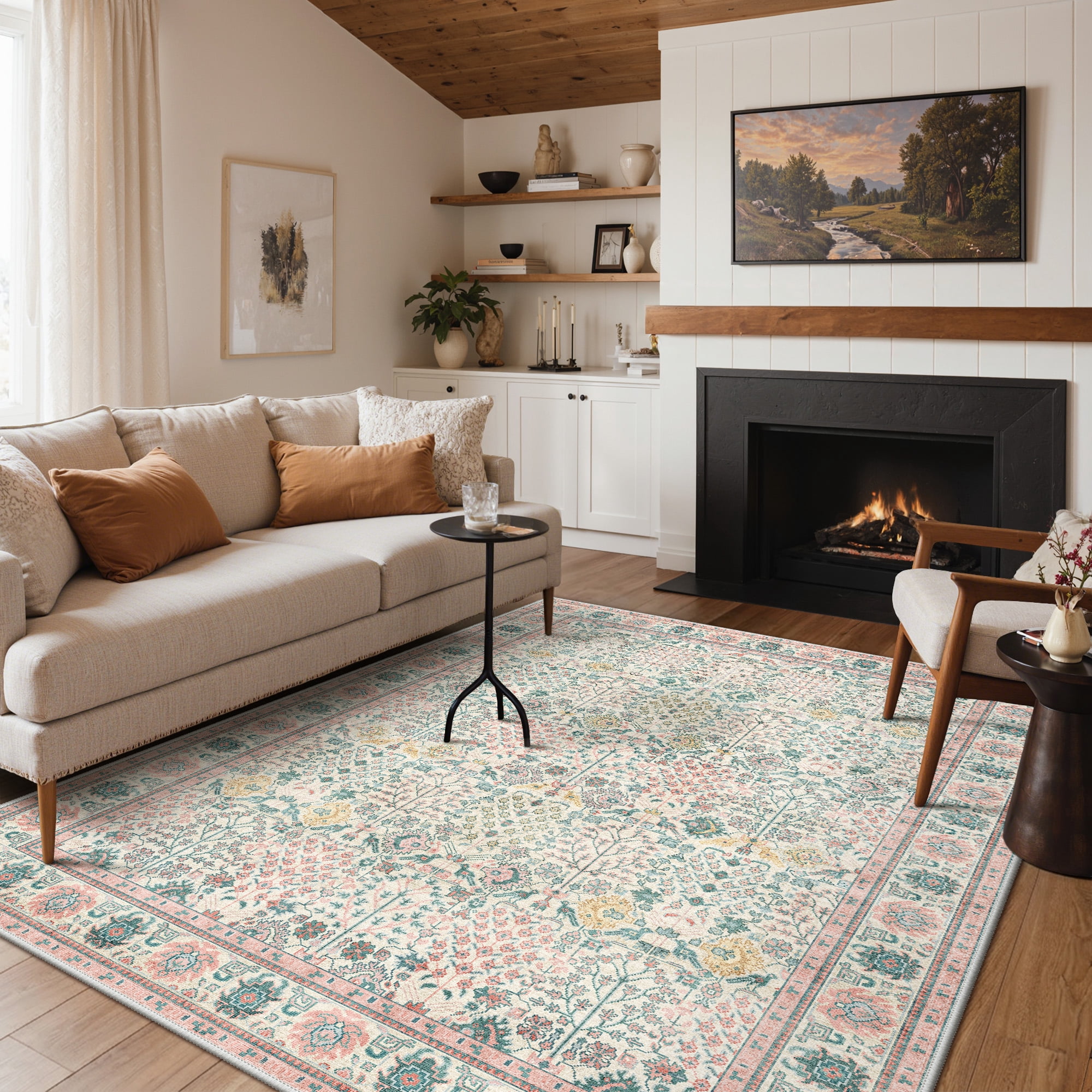 KUETH 5x7 Vintage Area Rugs Machine Washable Rugs for Living Room, Non ...