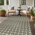 thumbnail image 1 of KUETH 6' x 9' Outdoor Rug Waterproof Camping Patio Rug Boho Geometric Reversible Outdoor Plastic Carpet for RV Blcony Picnic Porch，Black&Beige, 1 of 8
