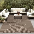 thumbnail image 1 of KUETH 6'x 9' Outdoor Rug Plastic Foldable Waterproof Outside Carpet UV Resistant Geometric Patio RV Deck Mat,COFFEE BEIGE, 1 of 6