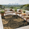 thumbnail image 1 of KUETH 6'x 9' Outdoor Rug Plastic Waterproof Outside Foldable Flower Mat UV Resistant Patio RV Deck Carpet,Black Brown, 1 of 6
