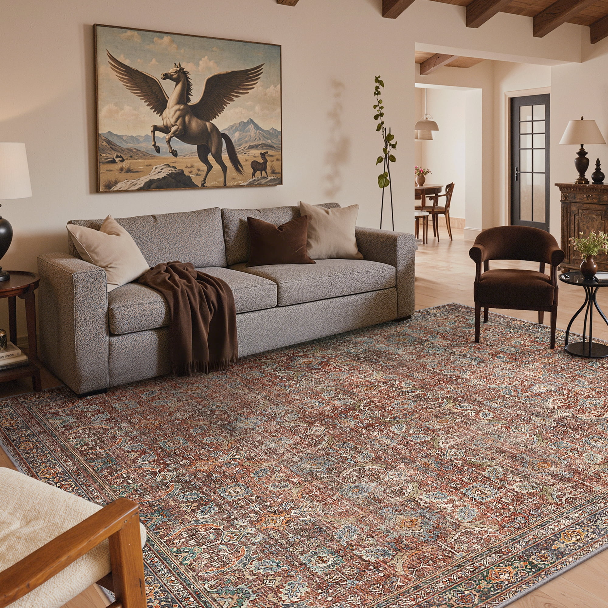 KUETH 6'x9' Area Rugs for Living Room, Non Slip Machine Washable ...