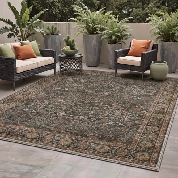 KUETH 5'X8' Outdoor Rugs UV-Resistant Three-Layer Material Machine ...